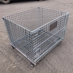 מחסן מתכת פלדה תיל מגולוון רשת מיכל אחסון כלוב עבור מתלה מזרן - Product Image 5