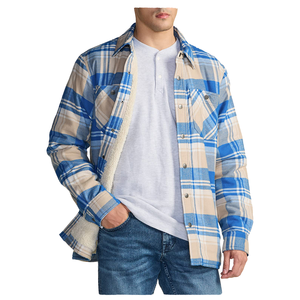 Veste de travail XINHUI pour homme, en flanelle matelassée à carreaux, avec capuche et fermeture éclair, deux-en-un, OEM ODM, vente en gros, sur mesure - Product Image 2