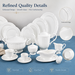 Restaurant de haute qualité Style occidental vaisselle en céramique européenne vaisselle en relief nordique assiettes en porcelaine bols ensembles - Product Image 2