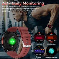 Reloj Inteligente con GPS BWGTH5 para Hombre, Deportivo, Rojo, de Silicona, con Brújula, Monitor de Actividad Física, para Android e IOS