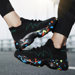 Thick-soled sports shoes, both men's and women's, with breathable knitted upper, trendy and fashionable casual shoes. - Product Image 4
