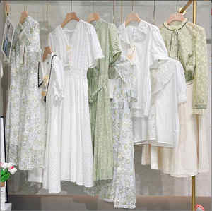 Used Clothing Brand New Mix Bales <b>Clothes</b> Women New Arrival Women Tops Floral Embroidery Lace Cotton Mini Dress Stock - Product Image 6