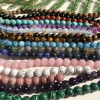 Vente flash : Perles rondes en pierre naturelle lisse (Agates, Améthystes, Jades, Turquoises, Opales) pour la fabrication de bijoux DIY
