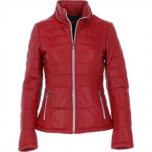 Chaqueta de Cuero Genuino para Hombre, Acolchada, Suave como una Segunda Piel, Estilo Motero, Corte Ajustado, Cuello Alto, Logotipo Frontal, Ropa Exterior Motociclista - Product Image 1