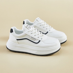 Nuevas <span class=keywords><strong>Zapatillas</strong></span> Deportivas Blancas con Plataforma para <span class=keywords><strong>Mujer</strong></span>, Estilo Coreano con <span class=keywords><strong>Cordones</strong></span>, Zapatos Gruesos Casuales Deportivos para Estudiantes, Parte Superior <span class=keywords><strong>de</strong></span> PU con Forro <span class=keywords><strong>de</strong></span> Malla - Product Image 6