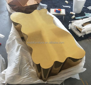 <span class=keywords><strong>Table</strong></span> <span class=keywords><strong>basse</strong></span> en acier inoxydable doré de style luxe léger, forme de <span class=keywords><strong>tronc</strong></span> <span class=keywords><strong>d</strong></span>'<span class=keywords><strong>arbre</strong></span> irrégulière moderne 2023, <span class=keywords><strong>avec</strong></span> rangement, meubles de salon - Product Image 3