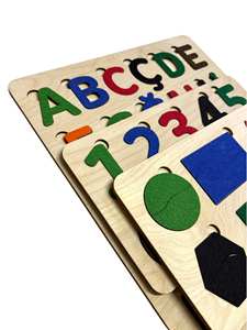 Puzzle en bois recouvert de feutre Montessori, alphabet, chiffres, formes, jouet sensoriel d'apprentissage préscolaire pour tout-petits, éducation précoce - Product Image 6