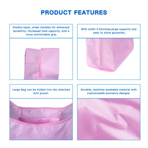 Wholesale customized <b>reusable</b> <b>shopping</b> <b>bags</b>, environmentally friendly foldable <b>bags</b>, tear resistant grocery handbags - Product Image 3
