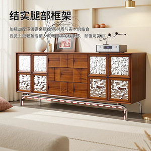 Meuble TV en bois de frêne style vintage, unité de rangement pour salon, sur pied ou mural - Product Image 3