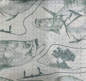 ผ้าทอเนื้อเมลานจ์ลายตารางทันสมัย ผลิตจากโพลีเอสเตอร์ 100% ยืดได้ 4 ทิศทาง พร้อมพิมพ์ลาย P/D + พิมพ์ลายด้วยน้ำ กว้าง 55 นิ้ว น้ำหนัก 97 แกรมต่อตารางเมตร - Product Image 1