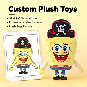 Lot de jouets en peluche <span class=keywords><strong>Bob</strong></span> l'éponge en gros, animaux en peluche de dessin animé avec tenue de pirate, poupée en peluche douce, cadeau pour enfants et fans - Product Image 1