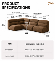 Hochdichter Schaumstoff Modulares Sofa Rahmenloses Cloud-Sofa Vakuumkomprimiertes Chenille-Stoff Lounge-Sofa für Kinder