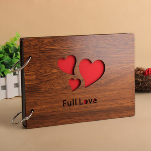 Álbum DE FOTOS DE BODA personalizado, regalo de aniversario, regalo de aniversario de amor para é<span class=keywords><strong>l</strong></span>, álbum de fotos de madera, libro de memoria de madera - Product Image 2
