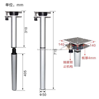 Pied de table double couche en alliage d'aluminium LXRV avec déplacement avant/arrière et rotation à 360 degrés pour camping-car