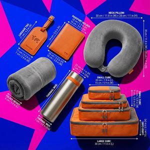 Custom Corporate Travel Gift Set Travel Blanket Neck <b>Pillow</b> Packing Cubes Kit Luggage Tag Passport Holder for Airline - Product Image 2