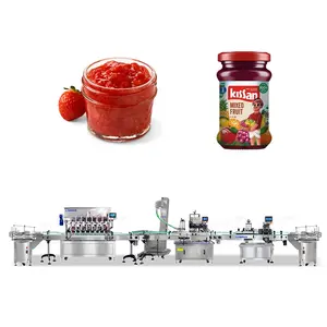 1000bph 100ml Vinagre Jam Jar Enchimento Tampando E Rotulagem Linha Máquinas Máquina