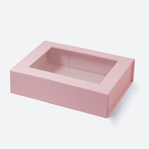Caja de Regalo Magnética de Cartón Rígido Plegable con Ventana de PVC Negra de Lujo - Product Image 5