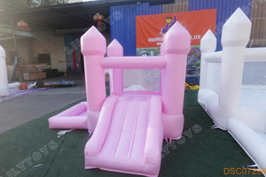 Lilytoys Château gonflable rose pour mariage et fête, château gonflable commercial pour enfants avec toboggan et piscine, structure gonflable - Product Image 2