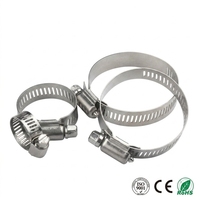 Abrazadera de manguera americana de acero inoxidable 201 con engranaje helicoidal para construcción de tuberías, banda perforada, clip de tubo seguro y fiable