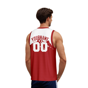 <span class=keywords><strong>Camiseta</strong></span> de <span class=keywords><strong>Baloncesto</strong></span> Unisex Personalizada al por Mayor con la Bandera de Canadá en Rojo, Sublimada, Transpirable, de Secado Rápido, sin Mangas, de Malla, para Entrenamiento - Product Image 5