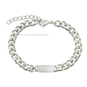 Hip Hop <b>Cuban</b> <b>Chain</b> Bracelet Trendy Nightclub Street Personality Simple Titanium Steel Bracelet Tanjing - Product Image 1