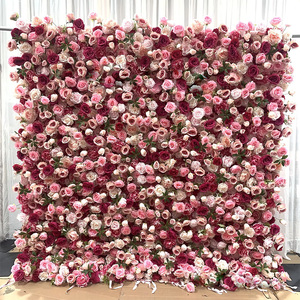 8x8 piedi <span class=keywords><strong>di</strong></span> seta artificiale rosa parete sullo sfondo del pannello, utilizzato per la decorazione del palcoscenico per matrimoni, feste, compleanni o san valentino - Product Image 2