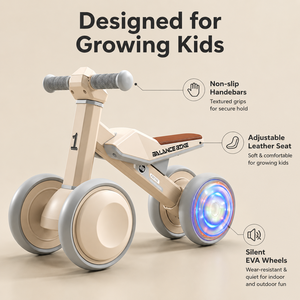 Porteur d'équilibre 4 roues anti-basculement pour bébé, roues silencieuses, trotteur sans pédales, jouet à chevaucher pour 1-3 ans, idéal pour le premier anniversaire - Product Image 3