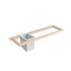 Estante de Vidrio de Bambú de 76x107x105 mm para Montar en la Pared, Almacenamiento para Baño - Product Image 1