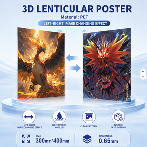 500 Designs Affiches lenticulaires 3D en plastique à effet de bascule, thèmes Anime Goku Vegeta Super-héros, Art mural japonais - Product Image 3