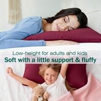 Oreillers plats ultra-minces personnalisables en usine, lot de 2, extra doux, alternative au duvet, pour dormeurs sur le ventre et le dos, bordeaux