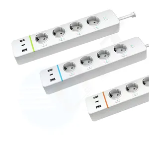 OEM UK/US/EU Plug Universal Surge Protector Power Strip App Control Tuya Smart WIFI Power Strip Extension Socket