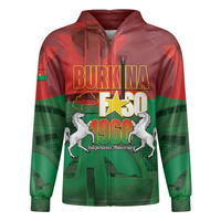 Setelan Pancing Bermotif Suku Etnis Burkina Faso dengan Ritsleting, Cetak Sublimasi Penuh Simbol Bendera Nasional, Kemeja Kasual Berkerudung