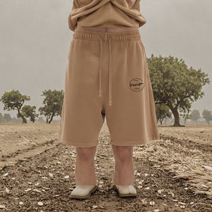 Pantalones Cortos de Baloncesto Retro para Hombre de Alta Calidad, Estilo Hip Hop Deportivo, Bordados, 100% Algodón, Malla Transpirable, Bolsillos con Cordón - Product Image 3