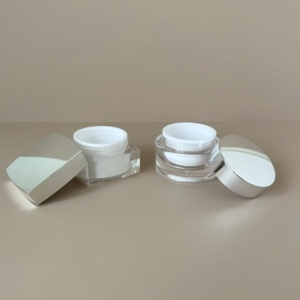 Tùy Chỉnh Sang Trọng Bạc Nắp Vuông Mỹ Phẩm Nhựa Container Acrylic Mặt Kem Jar PP Nhiều Kích Cỡ Options-30g Kẹo - Product Image 1