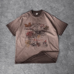 Custom High Quality Men Tshirts High Quality 100% Cotton Oversize Vintage Acid <b>Wash</b> Distressed DTG Print Tshirts - Product Image 1