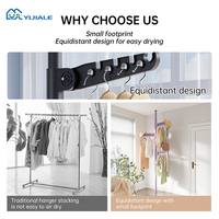 Porte-manteau autoportant YIJIALE à 3 bras pour balcon, installation facile sans perçage, idéal pour marque privée