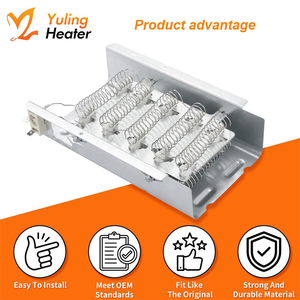 Élément chauffant pour sèche-<span class=keywords><strong>linge</strong></span> électrique 279838, acier inoxydable, 240V, 5400W, bobine ouverte, chauffage tubulaire pour <span class=keywords><strong>Whirlpool</strong></span>, pour sèche-<span class=keywords><strong>linge</strong></span> - Product Image 5