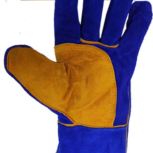 Welding <b>Gloves</b> Double Layer Cowhide Reinforced Thumb <b>Long</b> Sleeve Fireproof For Welding Industry - Product Image 3