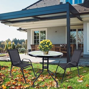 Bistro Set Outdoor Metal Furniture of 3 <strong>Garden</strong> Black Patio <strong>Table</strong> <strong>and</strong> <strong>Chair</strong> Mosaic 3 Piece <strong>Clearance</strong> French - Product Image 1