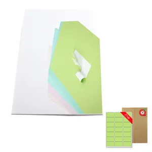 2024 etiquetas de embalaje de alimentos personalizadas tamaño A4 etiqueta de precio Logo pegatina papel de seda verde claro 63, 5X38, 1Mm para impresoras de inyección de tinta láser