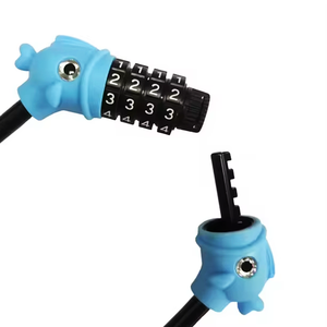 स्टील संयोजन 4 अंकों का पासवर्ड डिजिटल एंटी-चोरी साइकिल केबल लॉक बच्चों के लिए सुरक्षा सुविधाओं के साथ - Product Image 4