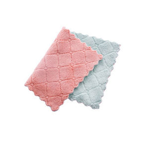 Kitchen Towels Solid Color Rectangle Absorbent Thickened Double Layer Dishcloth For Kitchen Cleaning - Product Image 5