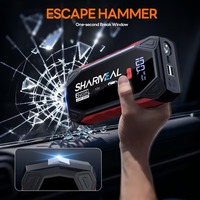 SHARMEAL OEM&ODM Démarreur de Voiture Multifonctionnel 4-en-1 avec Batterie au Lithium 6000mAh, Power Bank 12V 2000A, Démarreur de Voiture Portable