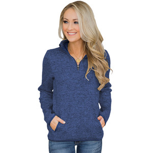 <span class=keywords><strong>Felpa</strong></span> da Donna <span class=keywords><strong>con</strong></span> Zip 1/4, Manica Lunga, Casual, Trendy, Collo Alto, Pullover, Tunica <span class=keywords><strong>con</strong></span> <span class=keywords><strong>Tasche</strong></span>, Giacca <span class=keywords><strong>Felpa</strong></span> Neutra - Product Image 5