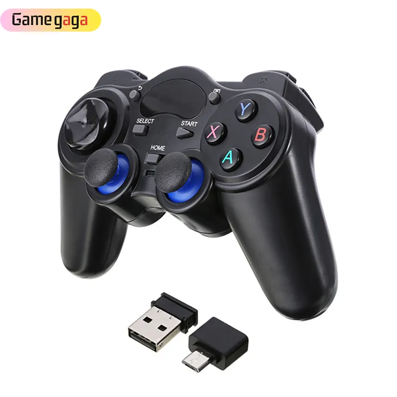 2.4G Wireless Game Controller Joystick Gamepad With Micro USB OTG Converter Adapter For Android TV Box For PC PS3