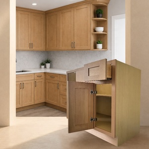 Armario Esquinero BBC36-12 |   Gabinete de Cocina de Madera Sólida de Roble Americano |   Gabinetes de Cocina de Roble Blanco para Proyecto Inmobiliario en EE. UU. - Product Image 1
