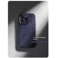 Étui en cuir suédé de luxe étui de téléphone personnalisé housse de téléphone portable en cuir PU durable pour iPhone 16 Pro