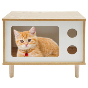 Cama para Gatos en Forma de Televisor, Acogedora Casa para Mascotas de Interior, Cojín de Felpa Suave, Cama Tipo Cueva para Gatos y Mascotas Pequeñas, Cama Cómoda para Dormir - Product Image 1