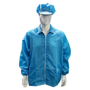 Chaqueta Antiestática de Laboratorio Azul ALLESD: 98% Poliéster + 2% Tela de Fibra de Carbono, Ropa de Trabajo <span class=keywords><strong>ESD</strong></span> - Product Image 2
