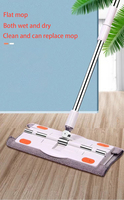 Serpillère plate rétractable en microfibre pour le nettoyage des sols, serpillère rotative à 360 degrés pour le nettoyage humide et sec, pour la maison et le bureau